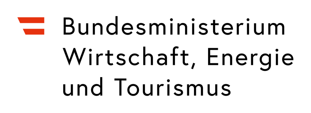 Logo of the Austrian Federal Ministry for Economy, Energy, and Tourism, featuring a red and white stylized emblem and the German text “Bundesministerium Wirtschaft, Energie und Tourismus.”